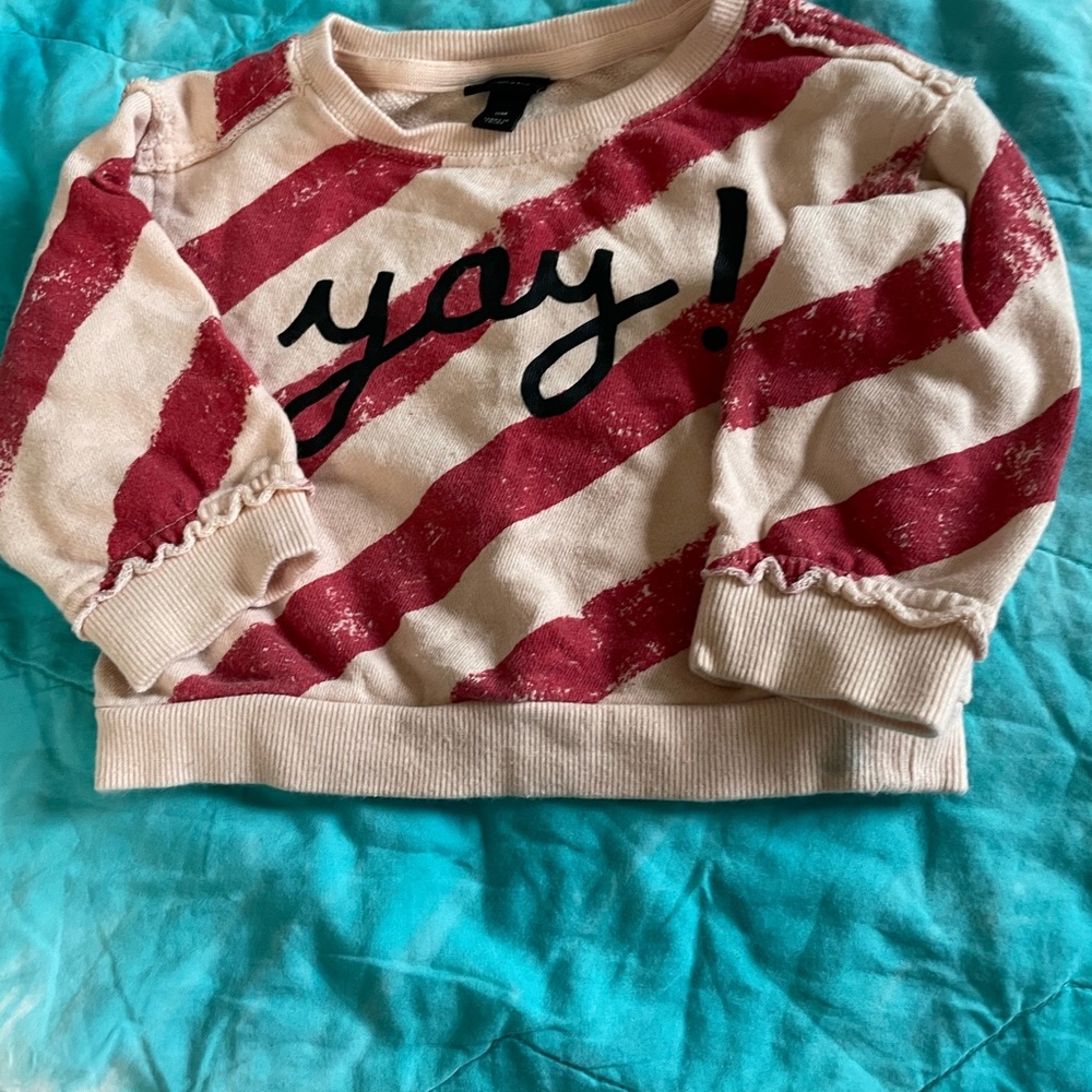 Pink strip Yay sweatshirt